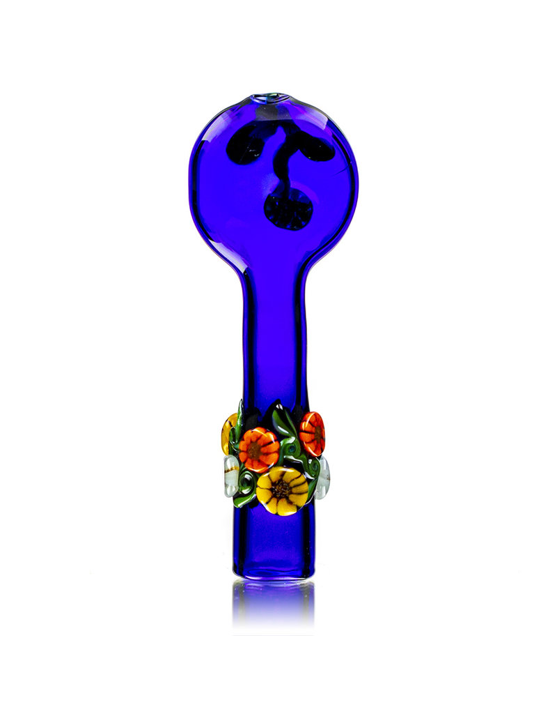 4" Cobalt Floral Chillum by Diane Gilliam