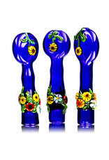 4" Cobalt Floral Chillum by Diane Gilliam