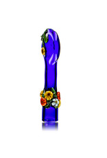 4" Cobalt Floral Chillum by Diane Gilliam