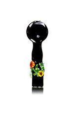 4" Black Floral Chillum by Diane Gilliam