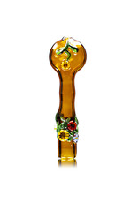 4" Amber Floral Chillum by Diane Gilliam