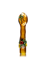 4" Amber Floral Chillum by Diane Gilliam