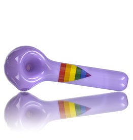 4" Milky Purple Rainbow TRIANGLE Pipe by Jellyfish Glass