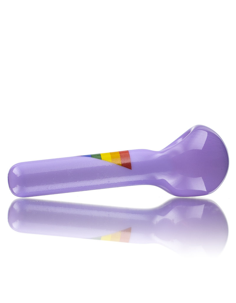 4" Milky Purple Rainbow TRIANGLE Pipe by Jellyfish Glass