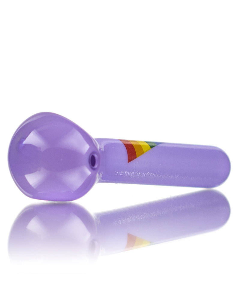 4" Milky Purple Rainbow TRIANGLE Pipe by Jellyfish Glass