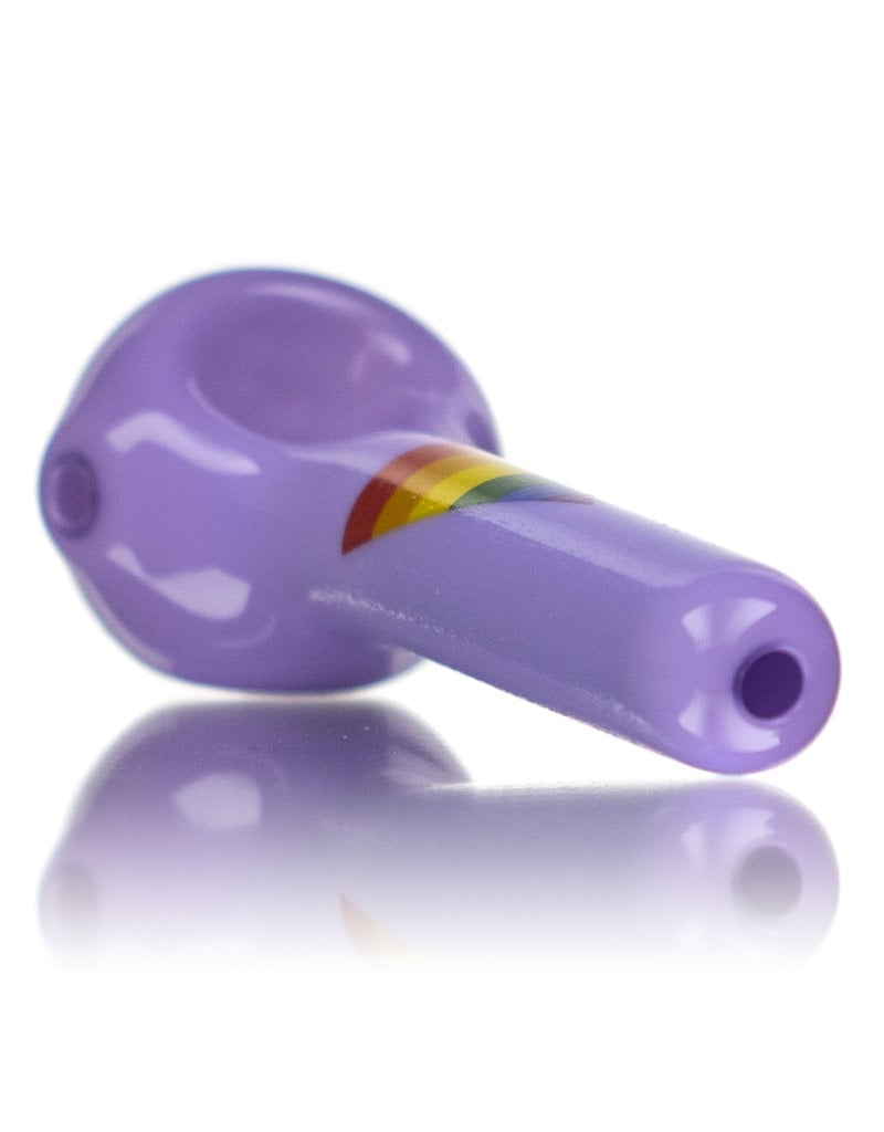 4" Milky Purple Rainbow TRIANGLE Pipe by Jellyfish Glass