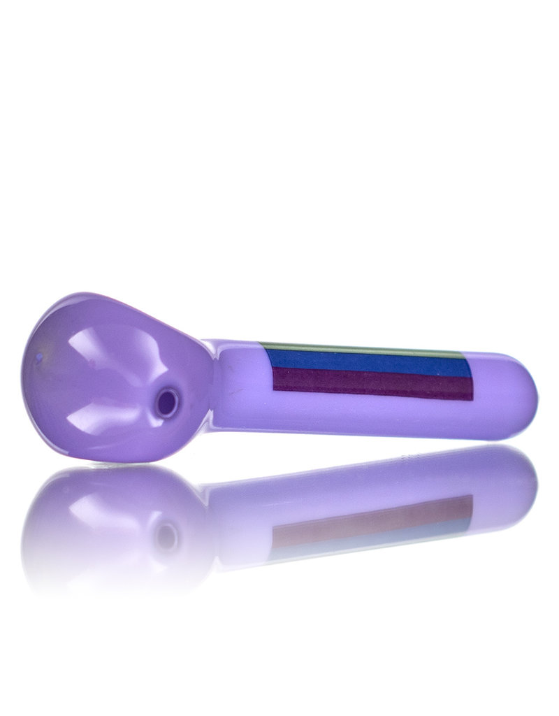4" Milky Purple Rainbow FLAG Pipe by Jellyfish Glass