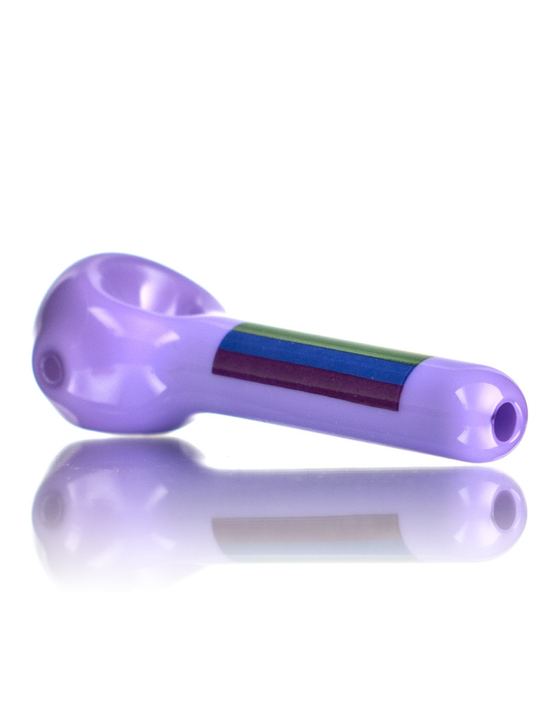 4" Milky Purple Rainbow FLAG Pipe by Jellyfish Glass