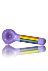 4" Milky Purple Rainbow FLAG Pipe by Jellyfish Glass