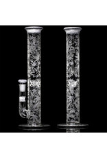 Witch DR 15" 18mm 90 Decorated Betula Birch Header Topper Weed Bong with Matching Slide by Witch DR Studio