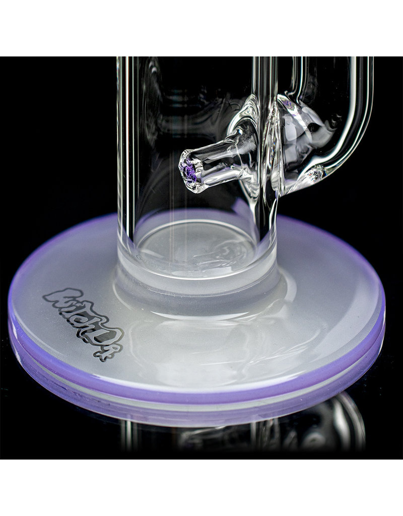 Witch DR 18mm 14" Purple Lilac Accented Straight Bong with Matching Slide by Witch DR Studio
