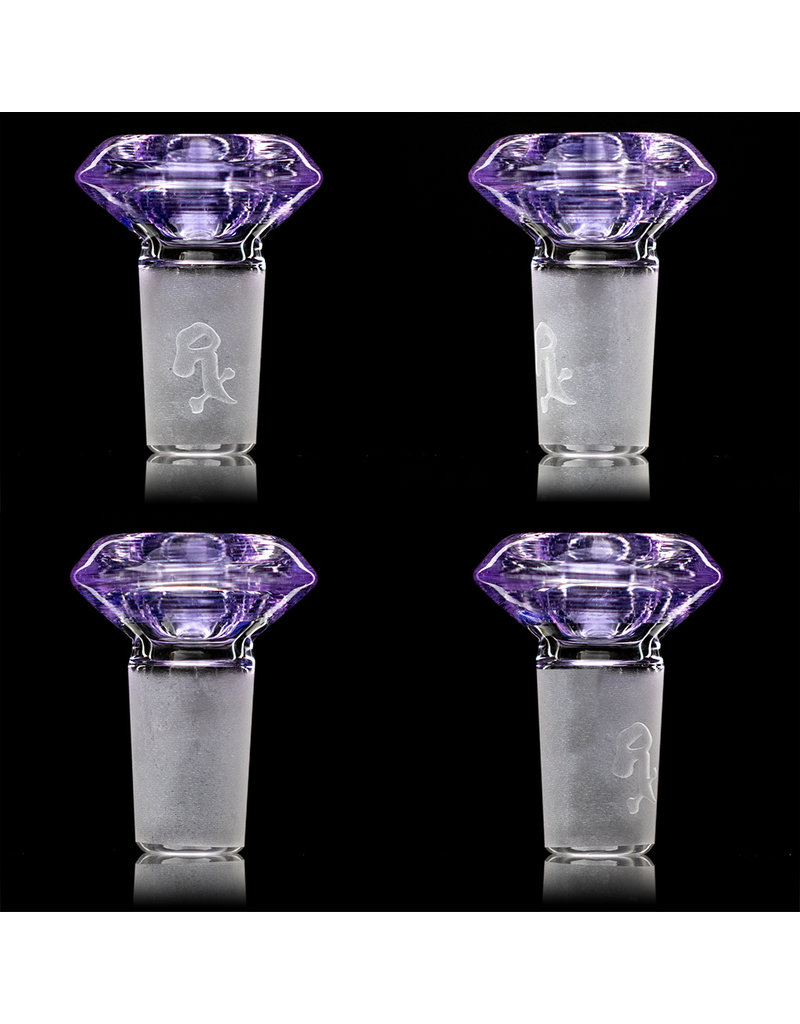 Witch DR 18mm 14" Purple Lilac Accented Straight Bong with Matching Slide by Witch DR Studio