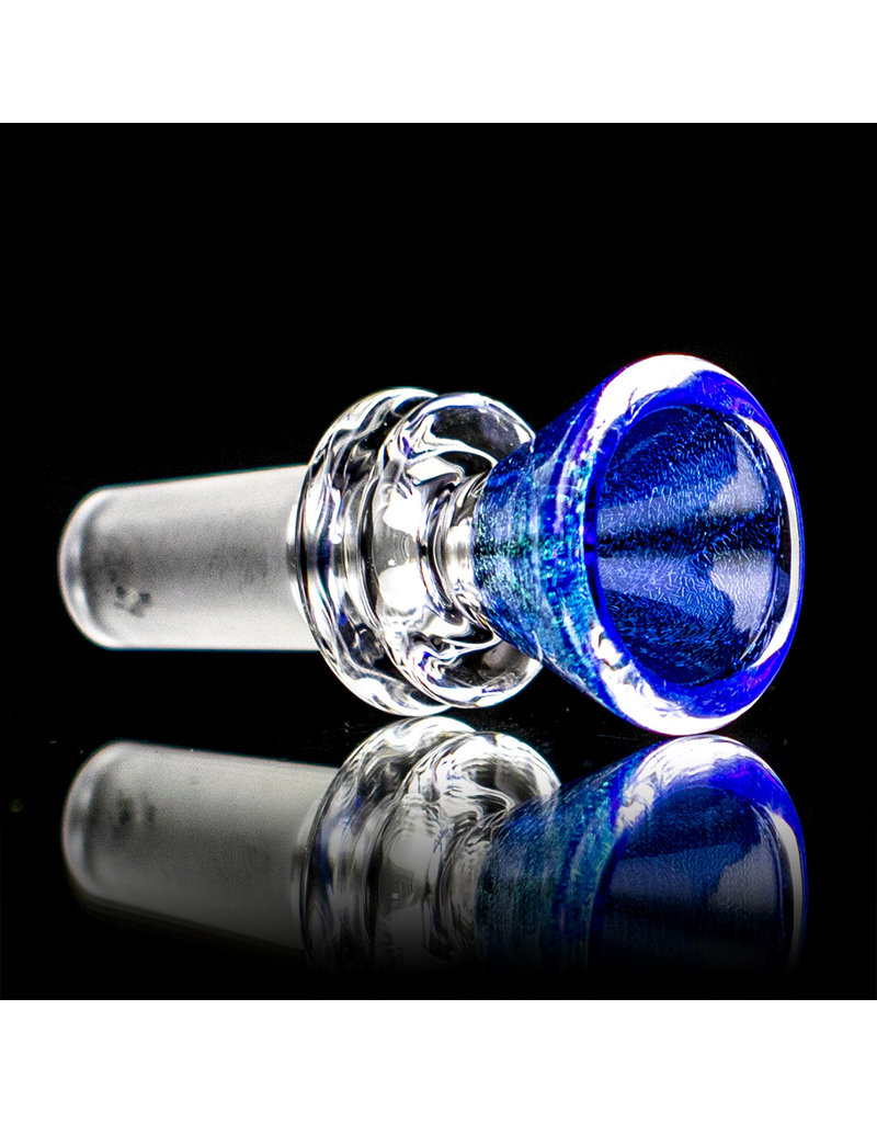 14mm Green and Blue Dichro Martini Slide by Turtle Time Glass