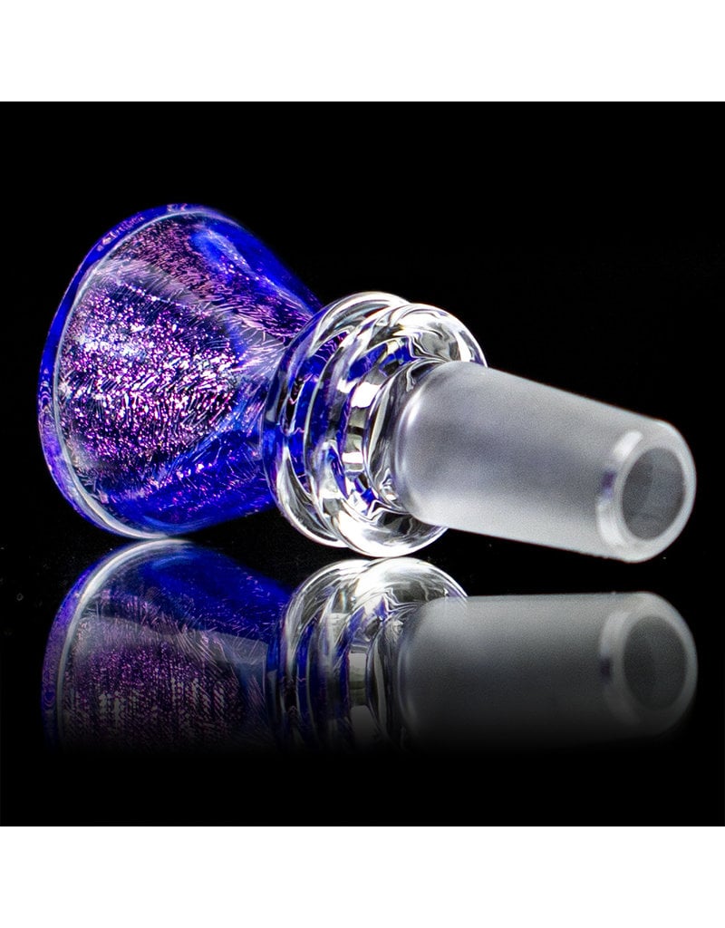 14mm Gold & Purple Dichro Martini Slide by Turtle Time Glass