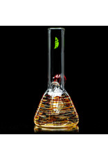 7" 14mm Autumn Wrap Grommet Beaker Bong with Slide by Space Glass