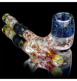 Hugh Glass SOLD Doctober 6" Hugh Glass Skull Tech Sidecar Pipe with Marble (A)