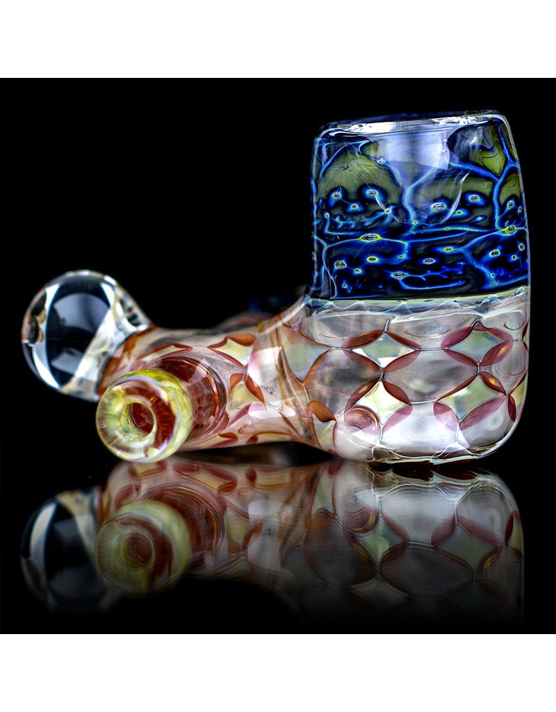 Hugh Glass Doctober 6" Hugh Glass Skull Tech Sidecar Pipe with Marble (A)