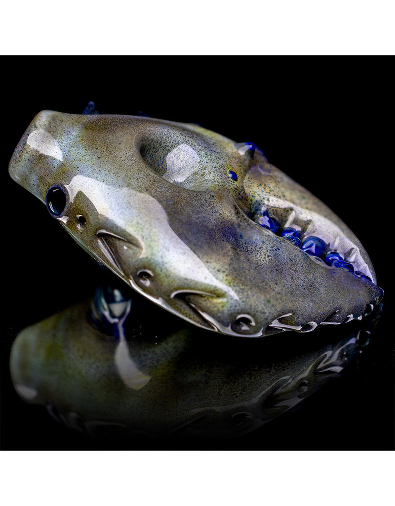 Pubz Glass 5" Blue Lobster Claw Dry Pipe with Eye by Pubz Glass