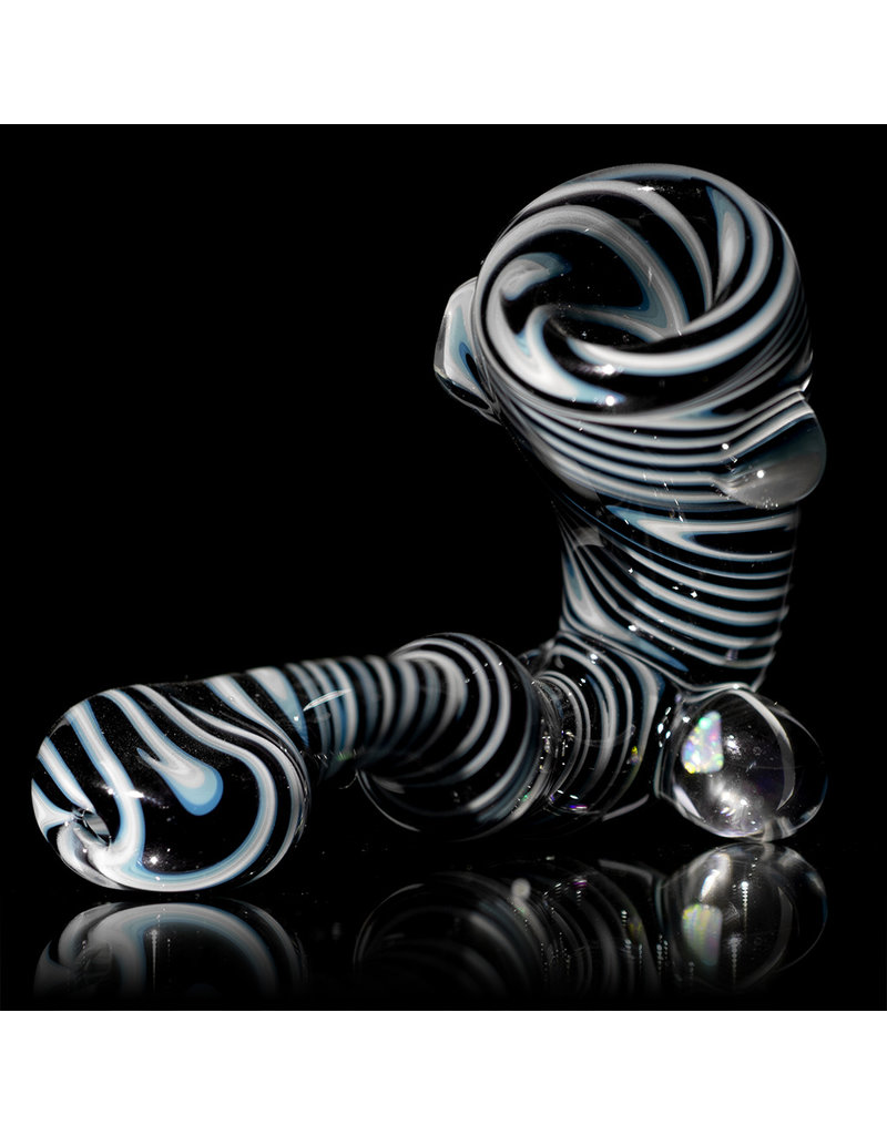 5" Worked Glass Sherlock with Opal Chip (A) by Will Nagy