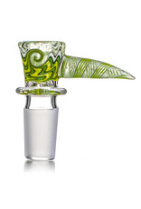 Mike Fro 18mm (BA) Bong Bowl Slide Piece w/ Worked Horn Handle and 4-Hole glass screen by Mike Fro