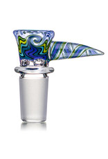 Mike Fro 18mm (BB) Bong Bowl Slide Piece w/ Worked Horn Handle and 4-Hole glass screen by Mike Fro