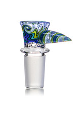 Mike Fro 18mm (BB) Bong Bowl Slide Piece w/ Worked Horn Handle and 4-Hole glass screen by Mike Fro