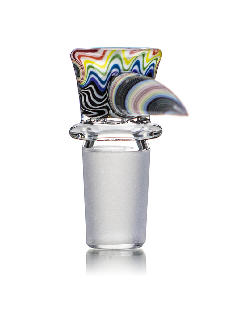 Mike Fro 18mm (BD) Bong Bowl Slide Piece w/ Worked Horn Handle and 4-Hole glass screen by Mike Fro