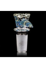 Mike Fro 18mm (BF) Bong Bowl Slide Piece w/ Worked Horn Handle and 4-Hole glass screen by Mike Fro