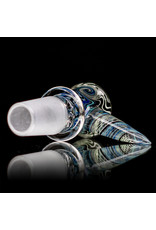 Mike Fro 18mm (BF) Bong Bowl Slide Piece w/ Worked Horn Handle and 4-Hole glass screen by Mike Fro