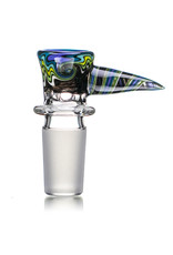 Mike Fro 18mm (BG) Bong Bowl Slide Piece w/ Worked Horn Handle and 4-Hole glass screen by Mike Fro