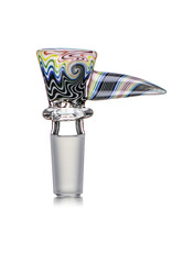 Mike Fro 14mm (BF) Bong Bowl Slide Piece w/ Worked Horn Handle and 3-Hole glass screen by Mike Fro