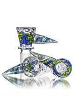 Mike Fro 14mm (BA) Bong Bowl Slide Piece w/ Worked Horn Handle and 3-Hole glass screen by Mike Fro