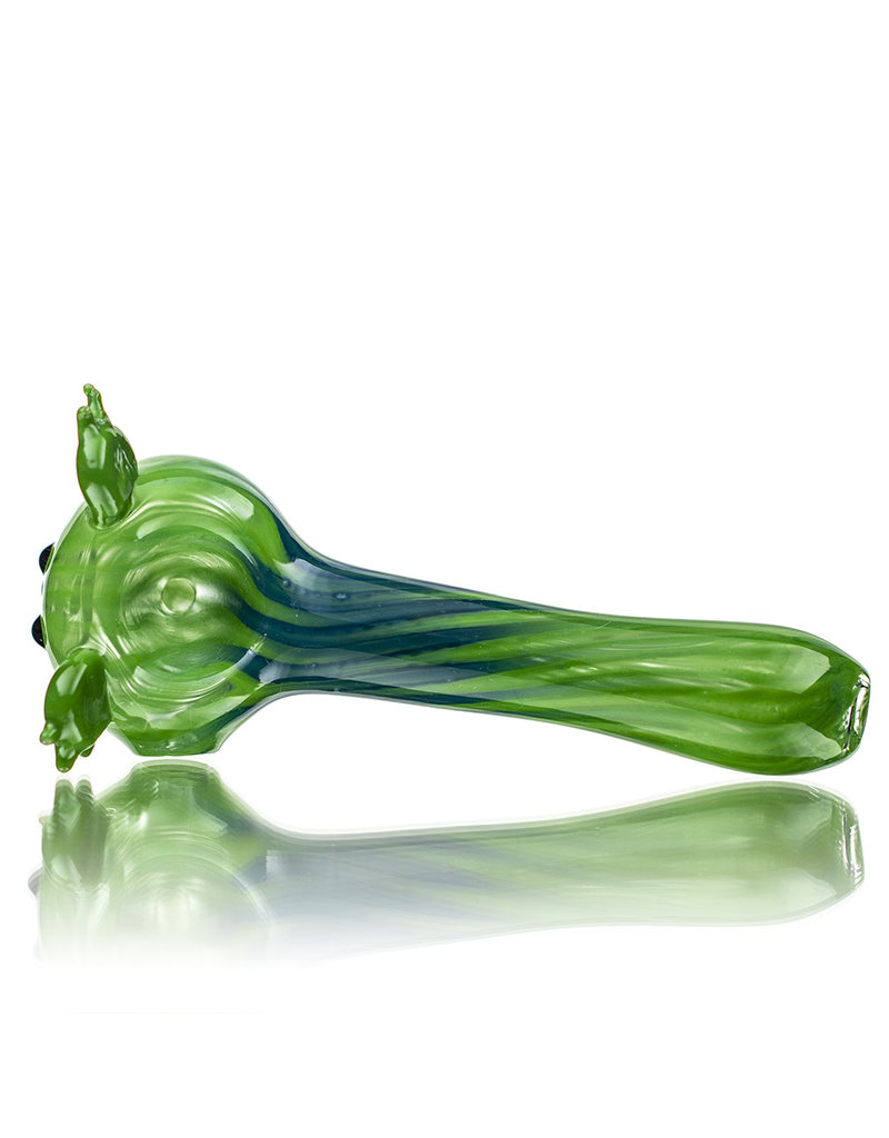 4" Green Dancing Bear Pipe with Blue Accents by Todd Bowen