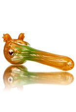 4" Orange Dancing Bear Pipe with Green Accents by Todd Bowen