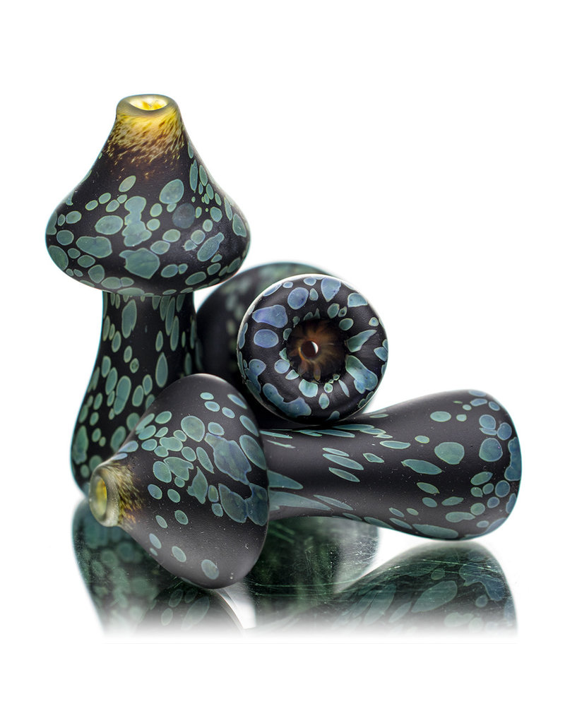 Stone Tech Glass 3" Black Stonetech Mushroom Chillum by STG Stone Tech Glass