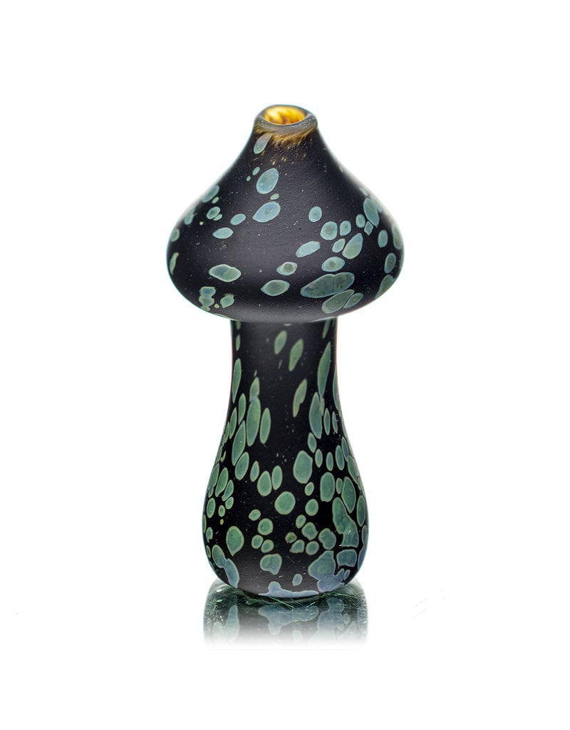 Stone Tech Glass 3" Black Stonetech Mushroom Chillum by STG Stone Tech Glass