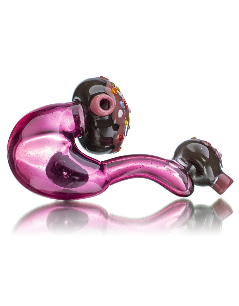 KGB Glass Strawberry Frosted Donutlock (N) by KGB Glass