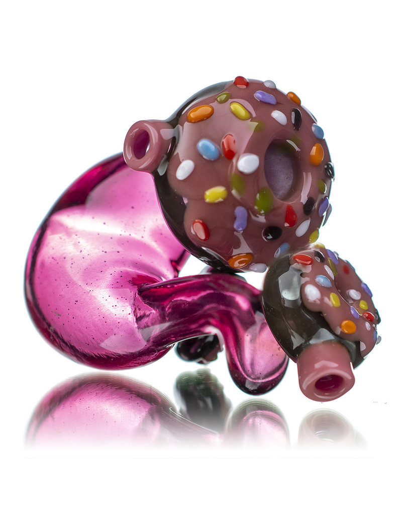 KGB Glass Strawberry Frosted Donutlock (N) by KGB Glass