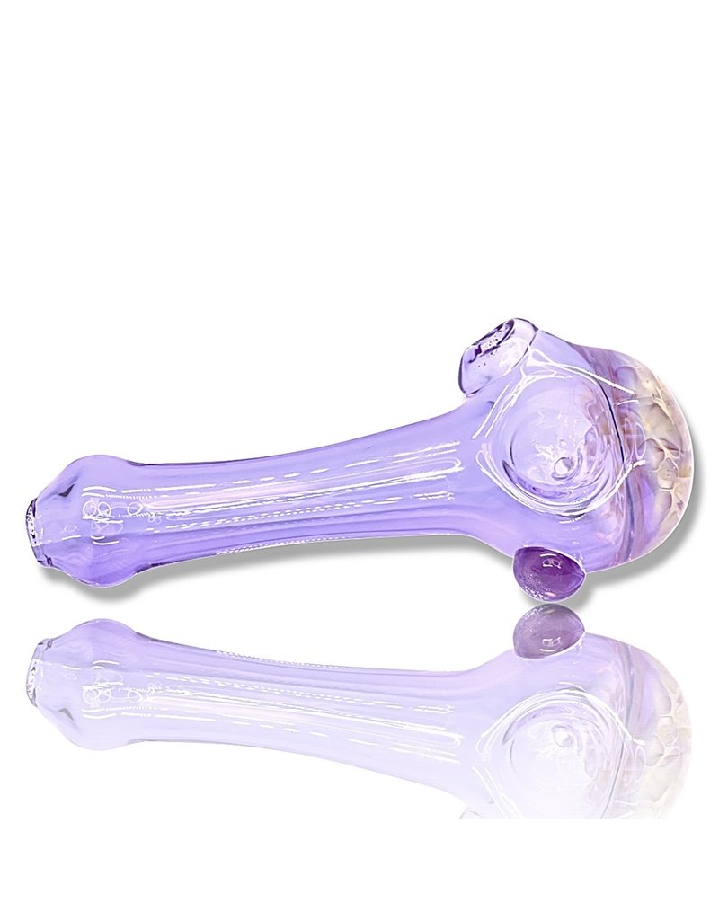 Koy Glass CFL Violet Silver Fume Honeycomb Cap Pipe by Koy Glass