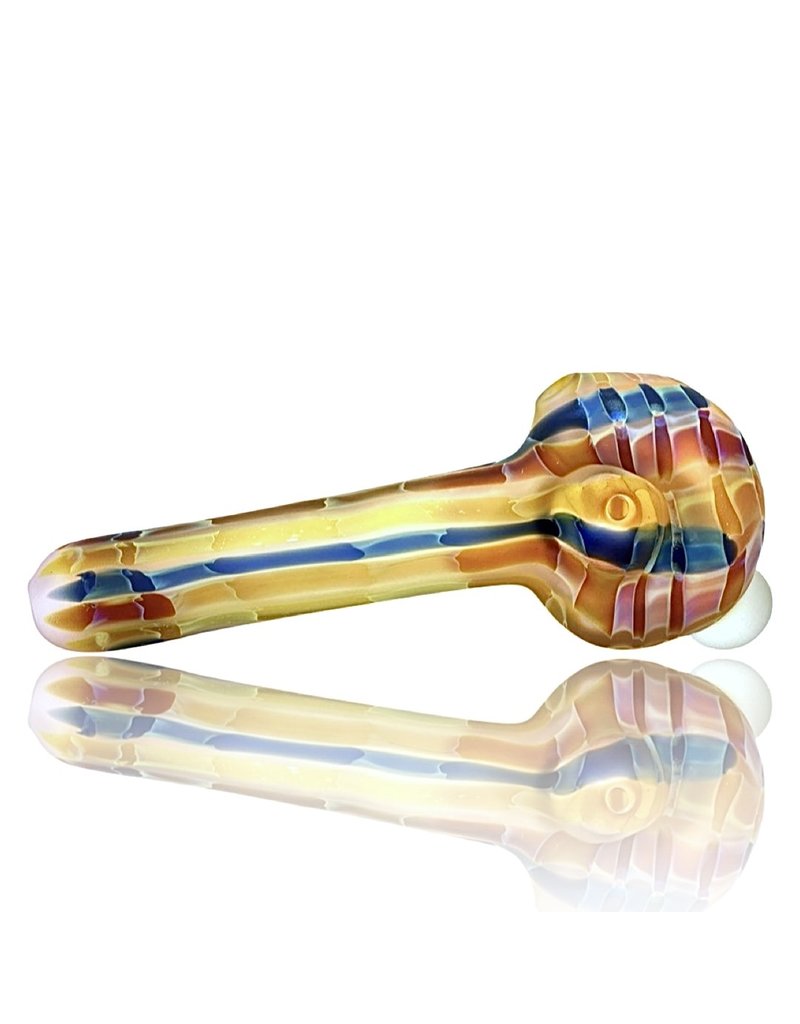 Butterscotch Wavy Groovy Blasted Pipe Jellyfish Glass