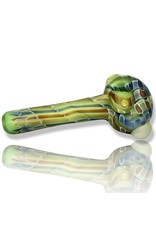 Emerald Wavy Groovy Blasted Pipe by Jellyfish Glass