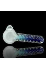 Jellyfish Glass ISO Ribbed Blue Frit Pipe by Jellyfish Glass