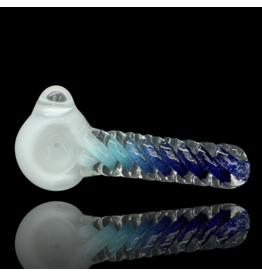 Jellyfish Glass ISO Ribbed Blue Frit Pipe