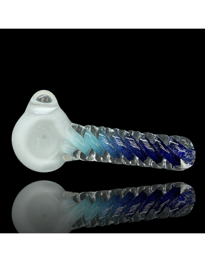 Jellyfish Glass ISO Ribbed Blue Frit Pipe by Jellyfish Glass