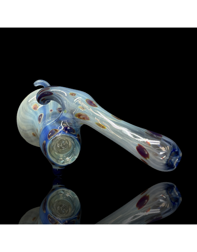 Silver Fume and Color Horned Sidecar Bubbler by Kristi Conant