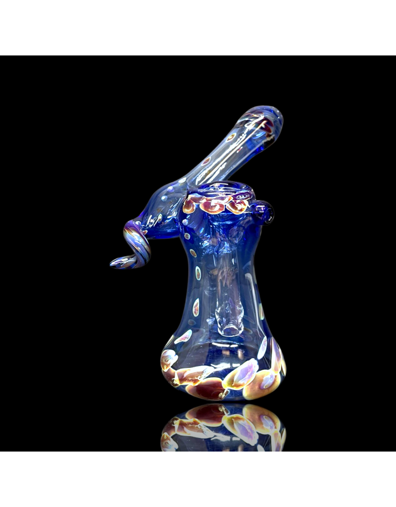 Cobalt and Color Horned Sidecar Bubbler by Kristi Conant
