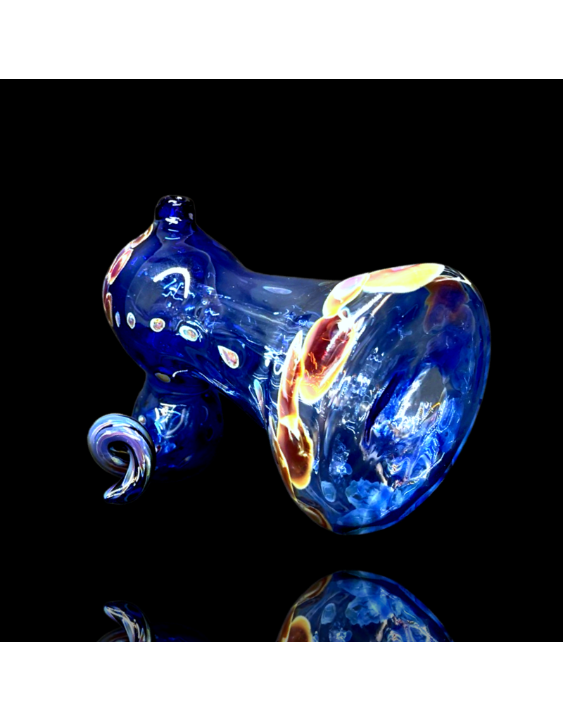 Cobalt and Color Horned Sidecar Bubbler by Kristi Conant