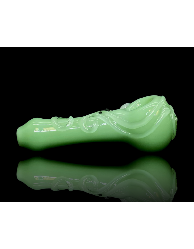 Koy Glass Mint Scroll Pipe by Koy Glass