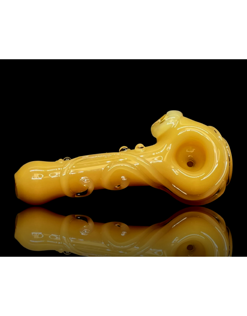 Koy Glass Butterscotch Decorated Pipe by Koy Glass