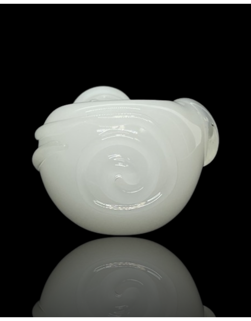 Koy Glass White Scroll Pipe by Koy Glass